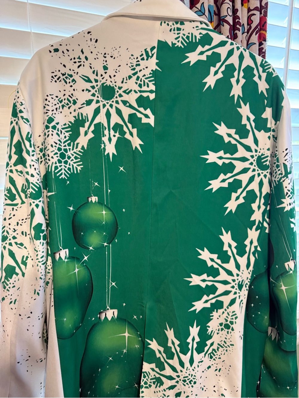 & Other Stories Green and White Snowflake Ornament Print Shirt